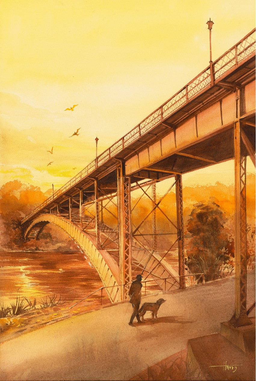 Victoria Bridge Watercolour Print